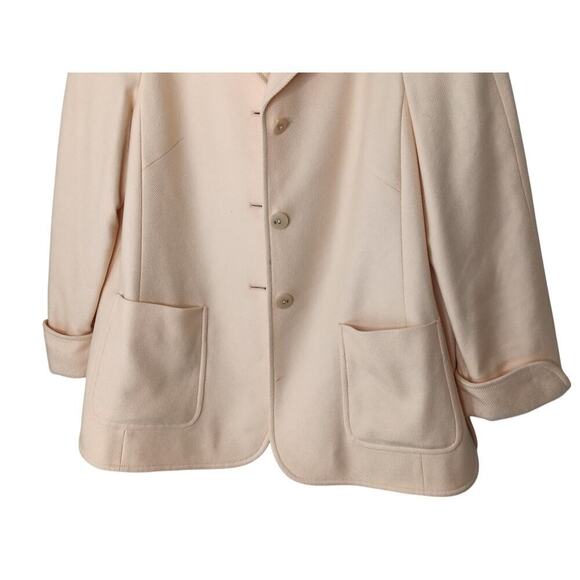 Vintage Escada Jacket Blazer Apricot Cashmere Silk Blend Button Front Size 42 - Picture 4 of 16